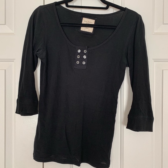 Basic 3/4 sleeve black top - Picture 1 of 1